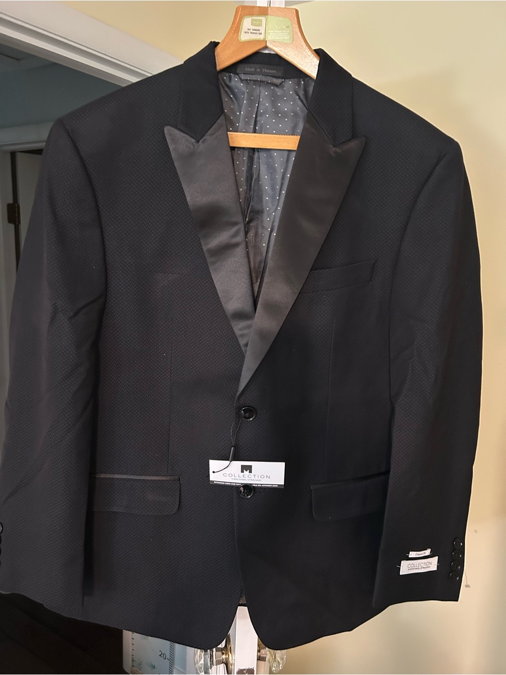 Michael Strahan Black Men's Satin-Lapel Blazer - Classic Formal Jacket
